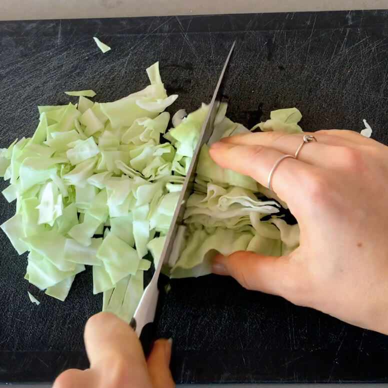 Chopping cabbage