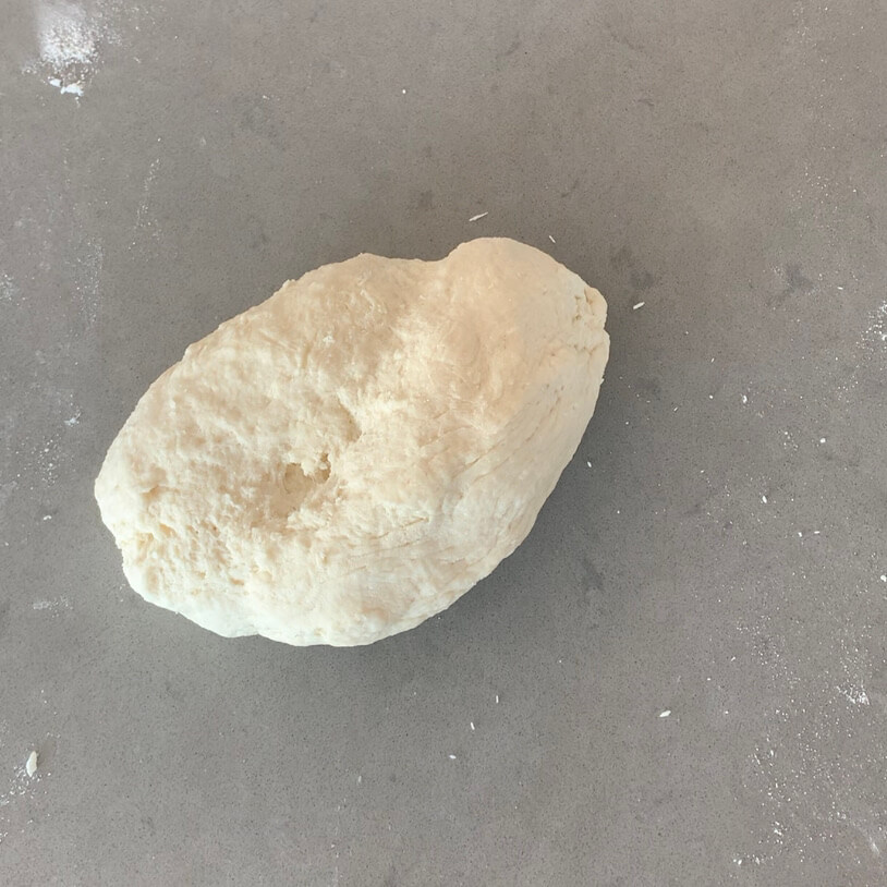 Flatbread dough on a bench